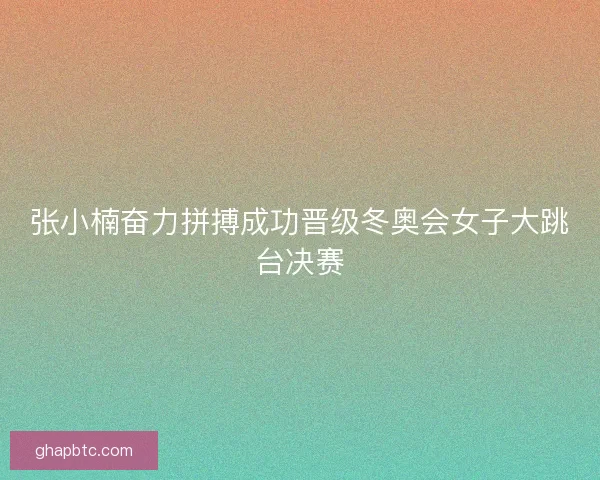 张小楠奋力拼搏成功晋级冬奥会女子大跳台决赛