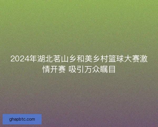 2024年湖北茗山乡和美乡村篮球大赛激情开赛 吸引万众瞩目