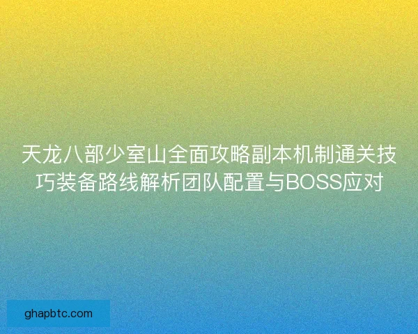 天龙八部少室山全面攻略副本机制通关技巧装备路线解析团队配置与BOSS应对